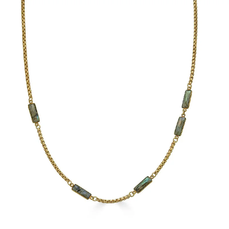 Labradorite Baguette Short Necklace