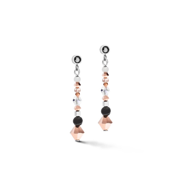 Striped Onyx Grey Crystal Earrings