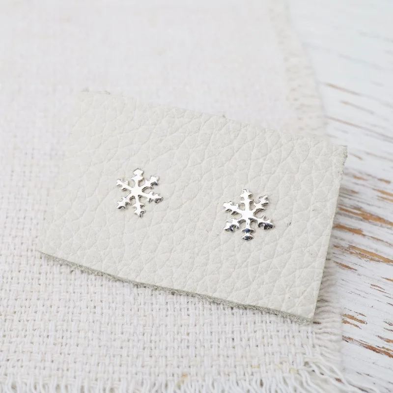 Sterling Silver Snowflake Post Earrings