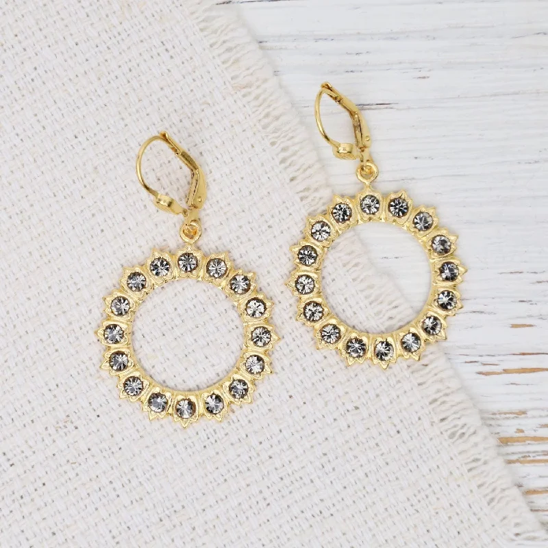 Black Diamond Wreath Earrings