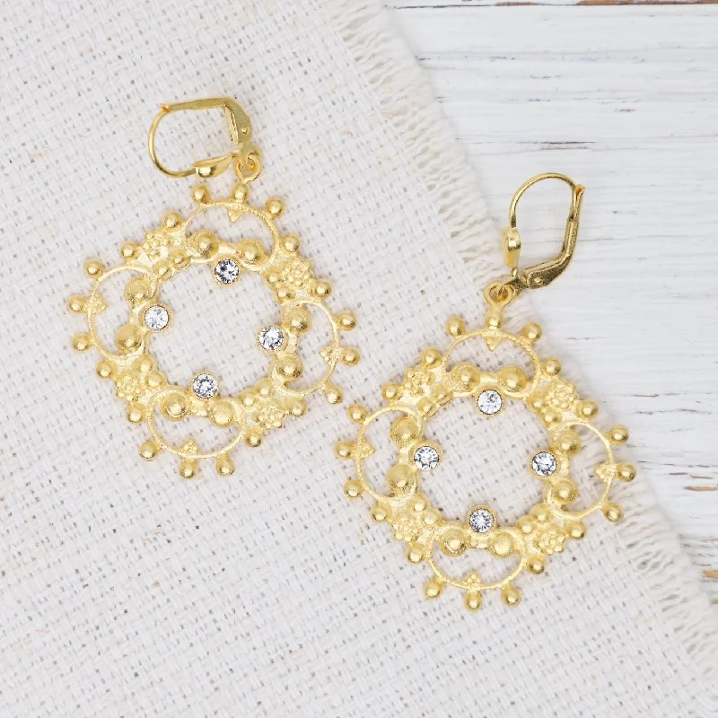 Openwork Lotus Earrings