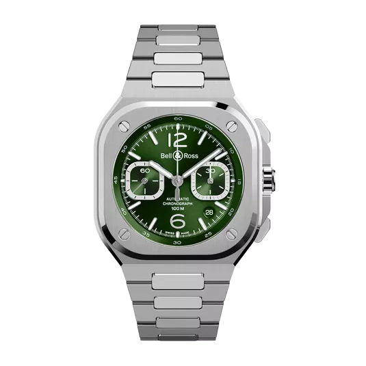 Bell and Ross BR 05 Chrono Steel Green Dial 42mm Automatic