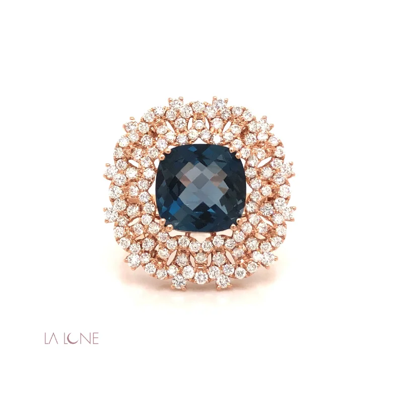 Blue Topaz Cushion Ring - LaLune