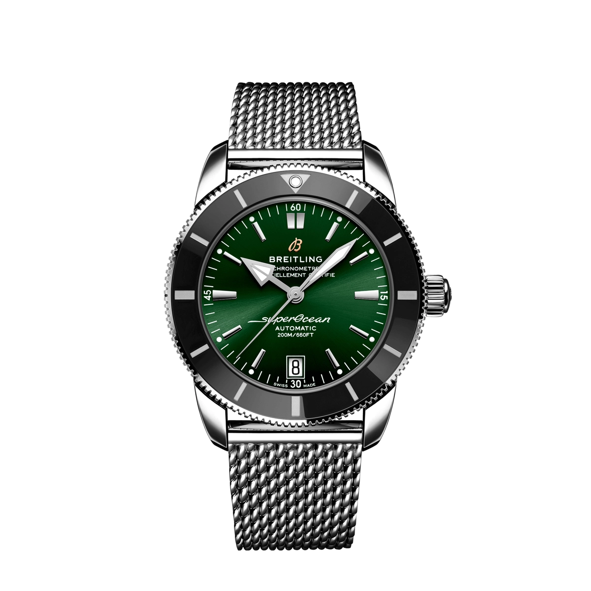 Breitling Superocean Heritage Stainless Steel Green Dial 42mm Automatic