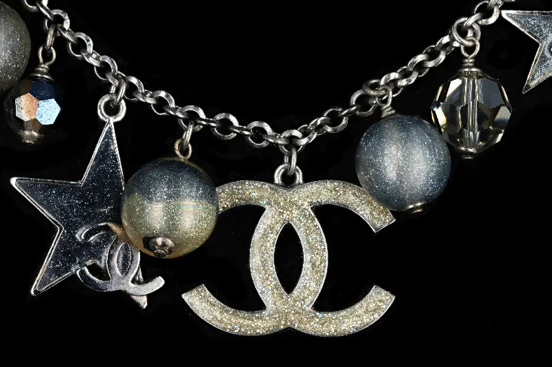 Chanel Ruthenium Celestial Moon & Star Necklace