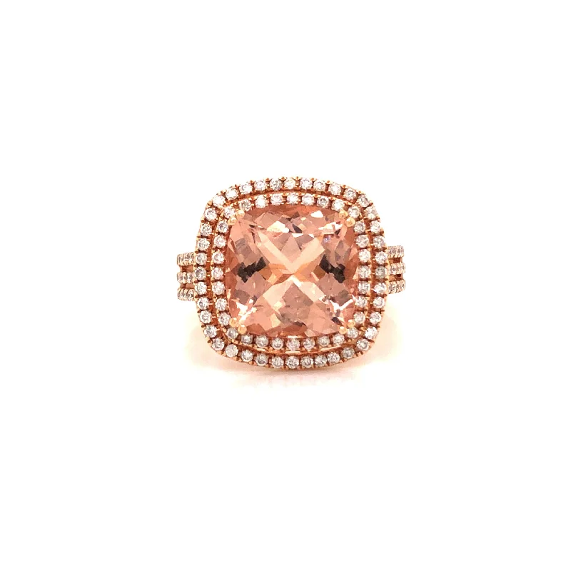 Cushion-Shape Morganite Ring