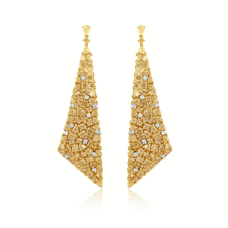 Multi-Shape Yellow Diamond Luxury Statement Earrings