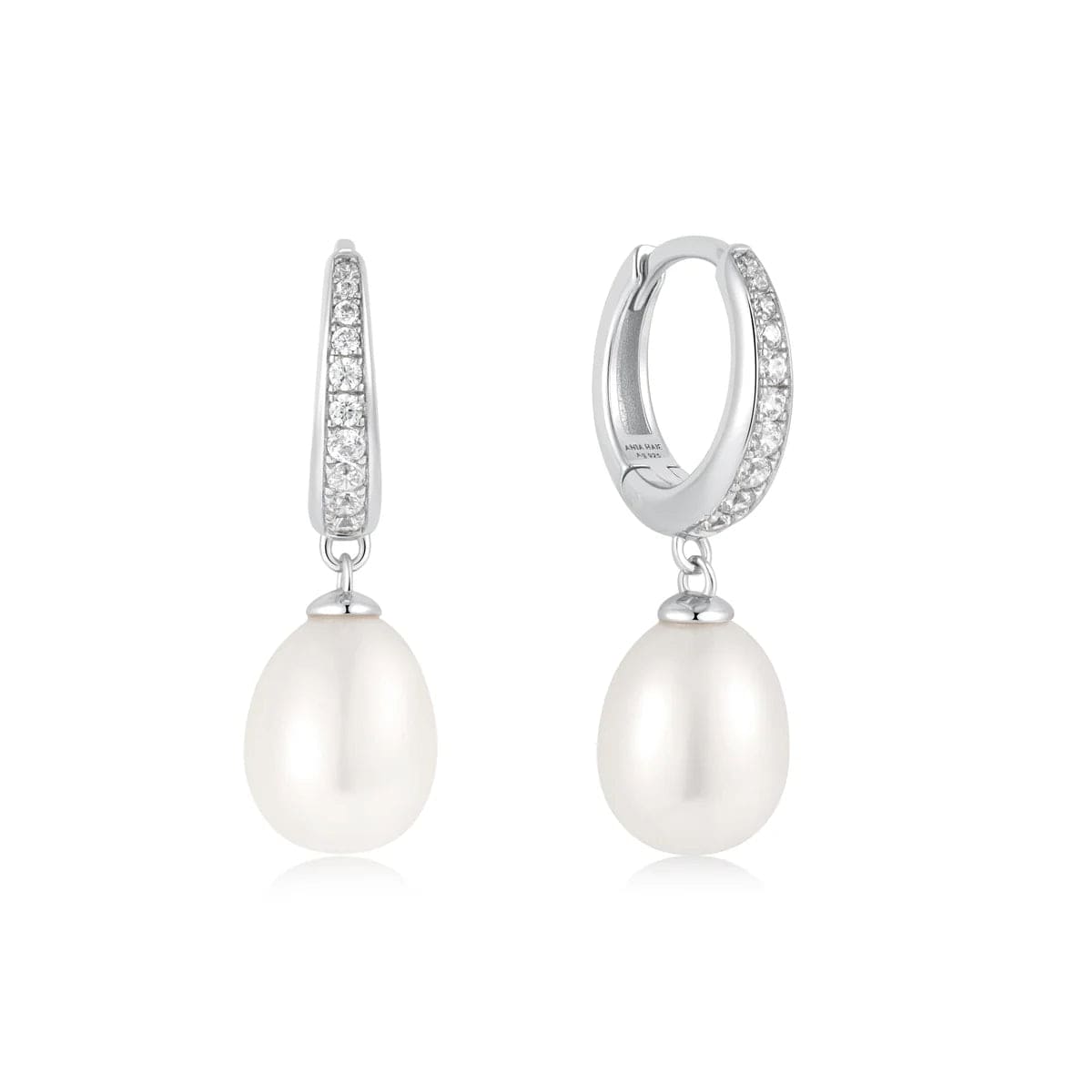 Silver Freshwater Pearl & White Cubic Zirconia Pave