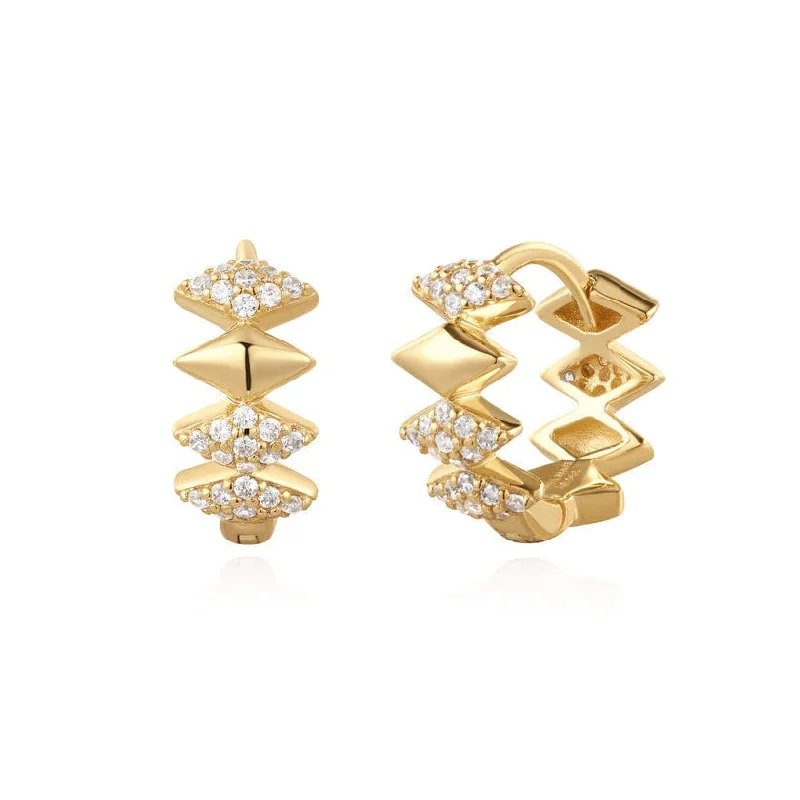 Gold Multi Sparkle Huggie Earrings