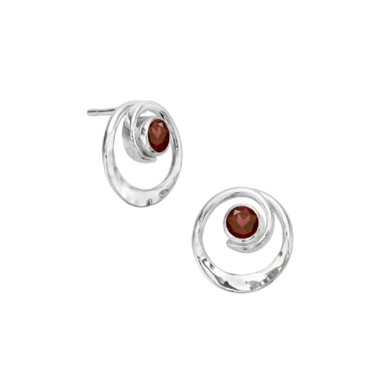 Faceted Garnet Posy Earrings