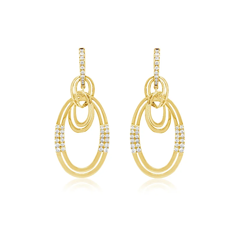 Interlinked Multi Oval Diamond Earrings