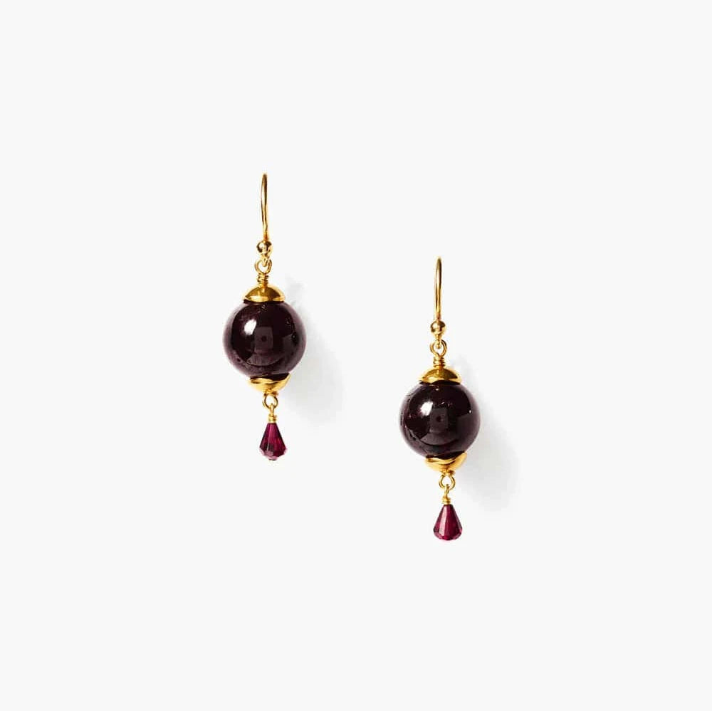 Garnet Lantern Earrings