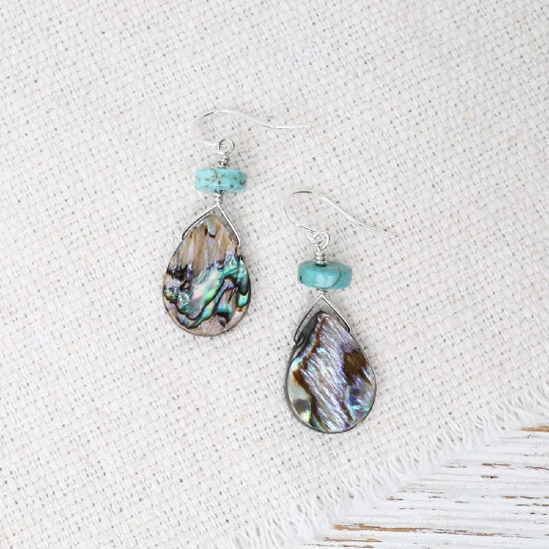 Abalone and Turquoise Earrings