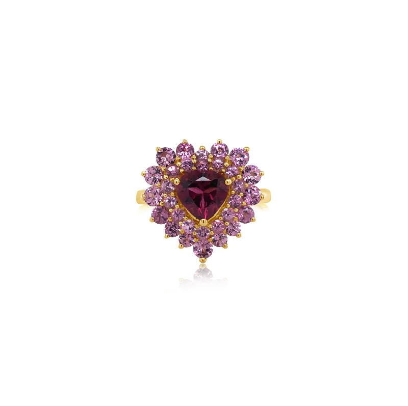 Garnet Heart Ring