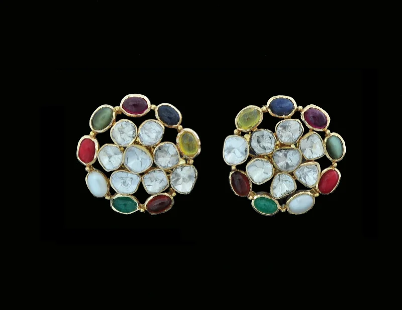 Polki Navaratna Earring 18 Karat