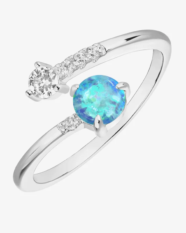 White Gold Blue Opal