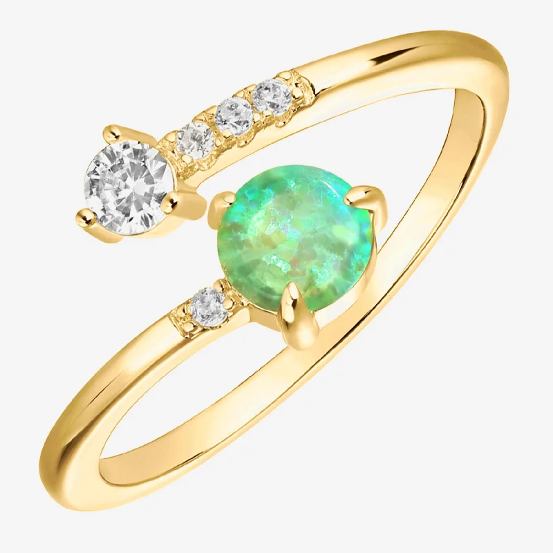 Yellow Gold Green Opal