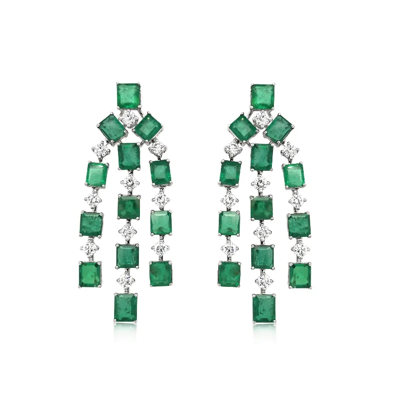 Luxury Diamond and Emerald Statement Earrings