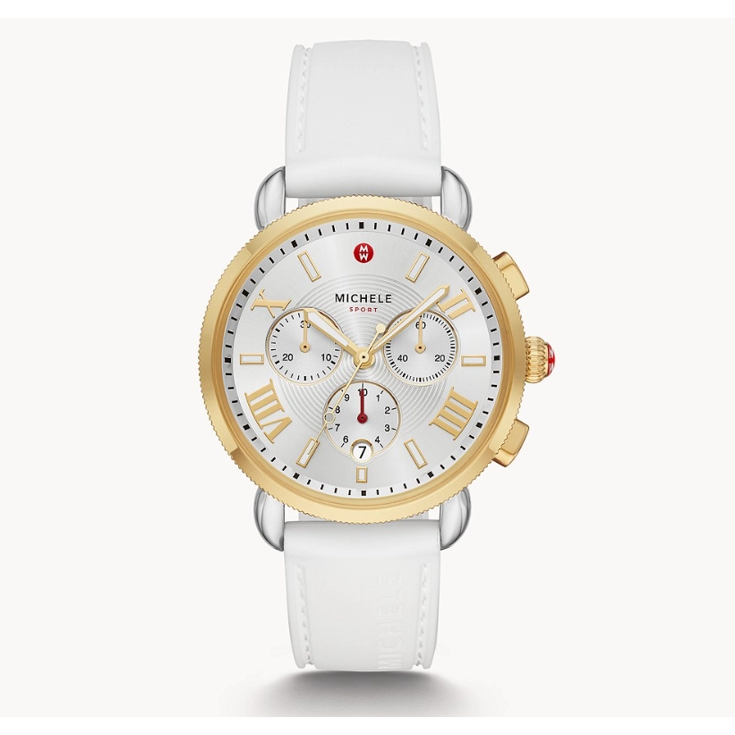 Michele Sporty Sport Sail White Silicone Watch 38mm