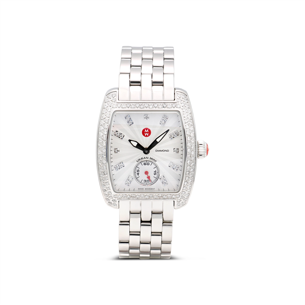 Michele Urban Mini Steel Diamonds Quartz (Preowned)