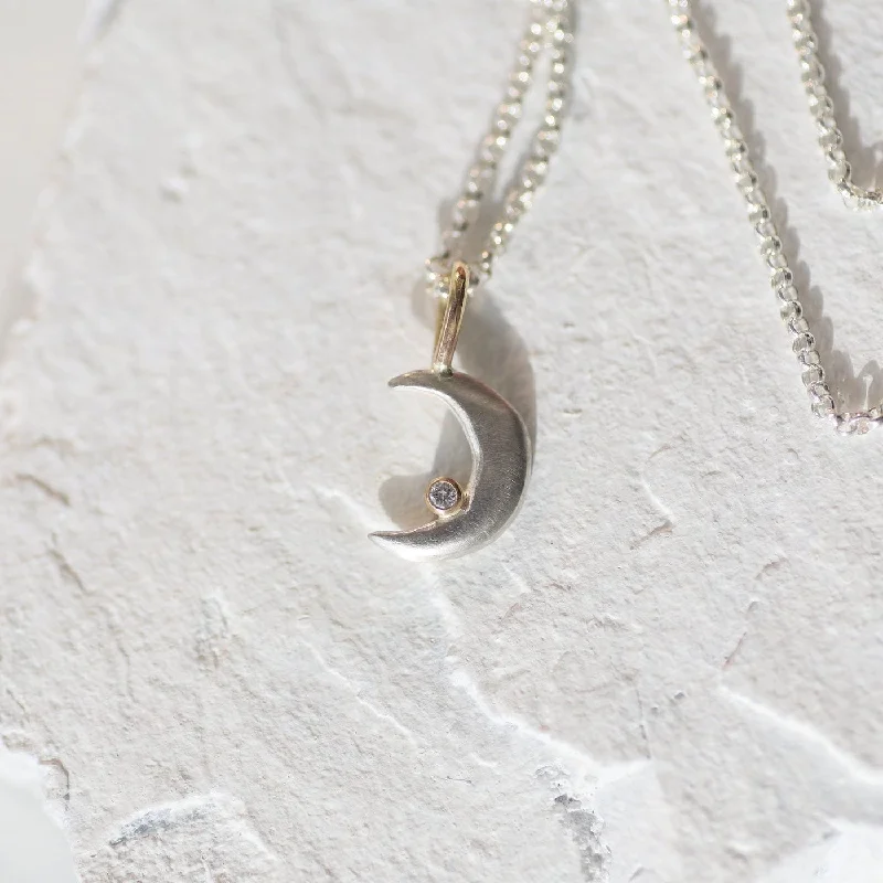 Mini Luna Necklace in Mixed Metal