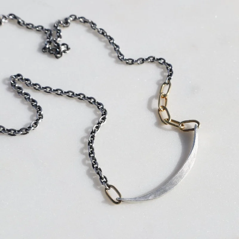 Small Mixed Metal Contour Necklace