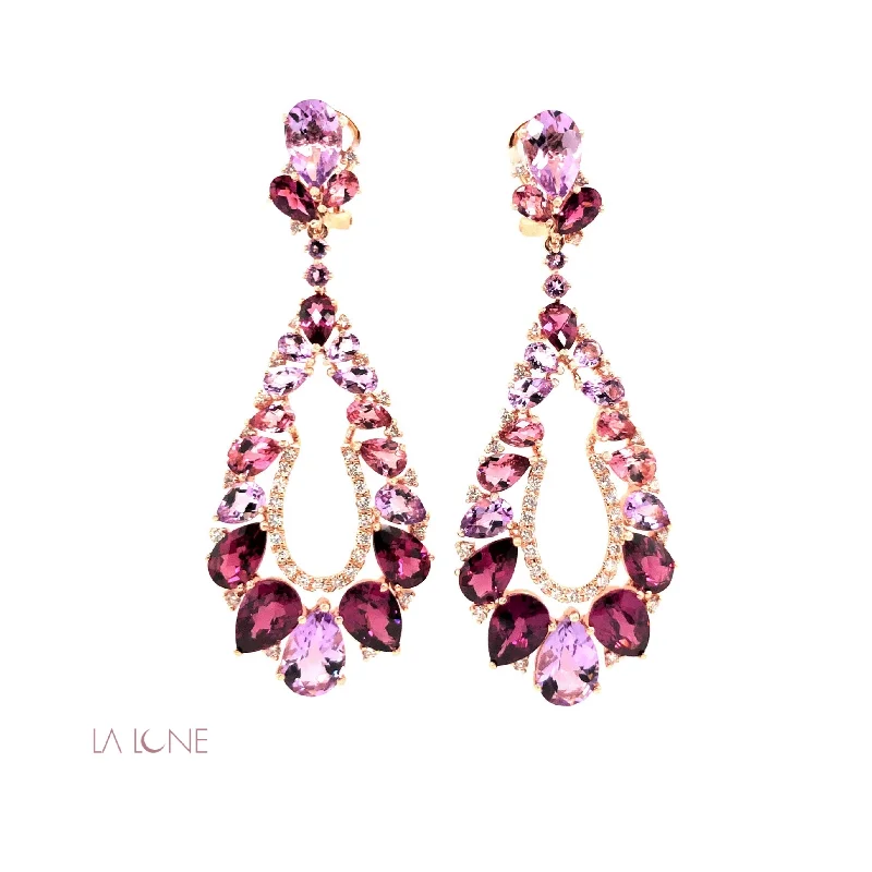 Multi-Stone Hanging Statement Earrings - LaLune