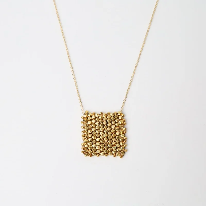 Vermeil Nugget Flag Necklace