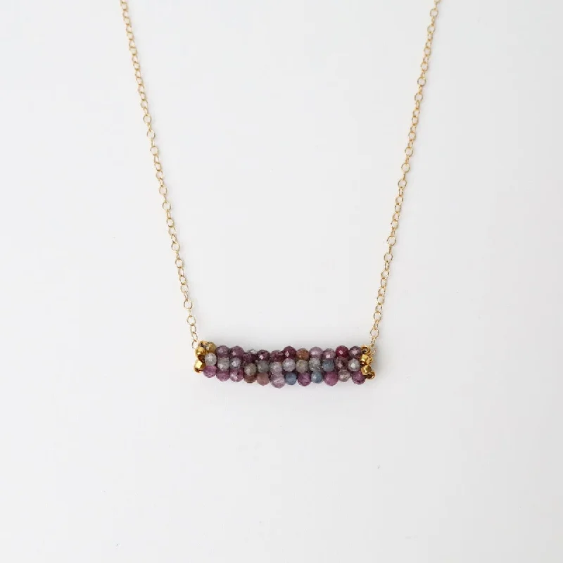 Ruby & Sapphire with Vermeil Trim Necklace