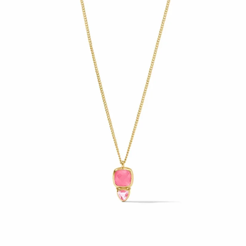 Aquitaine Duo Delicate Necklace Iridescent Peony Pink