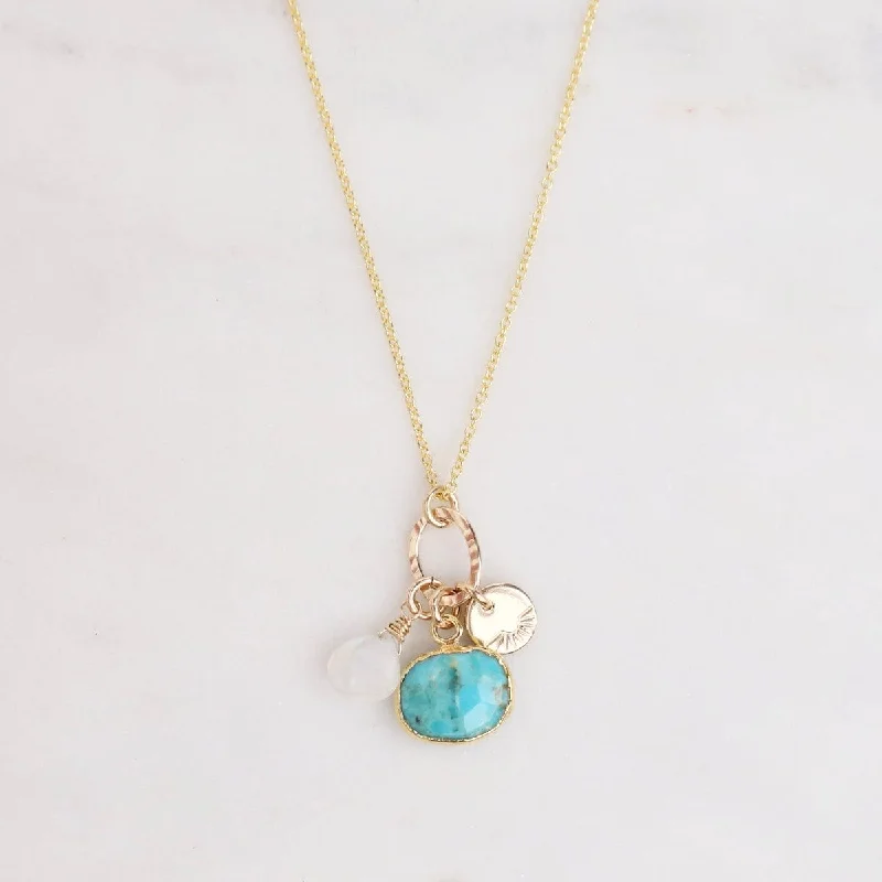 Reef Reflections Turquoise & Moonstone Charm Necklace