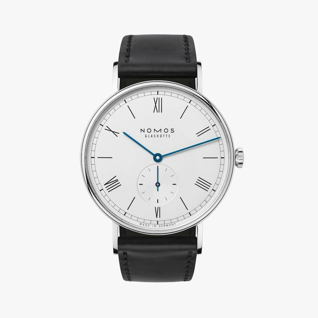 NOMOS Glashütte Ludwig 38 Stainless Steel Black Leather Strap Manual Wind