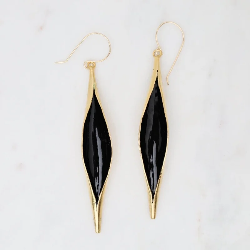 Opening Pod Earrings in Black