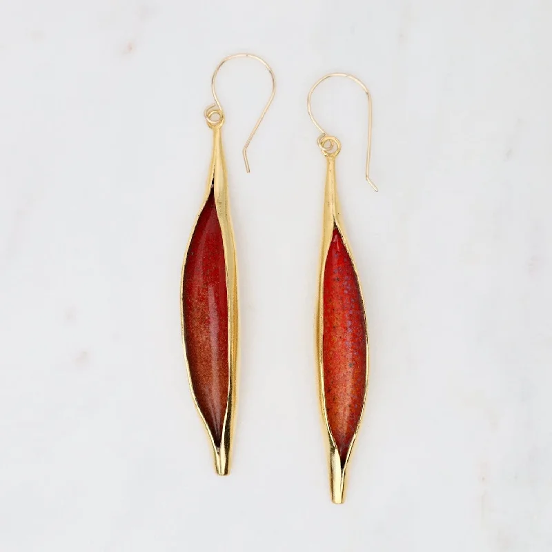 Opening Pod Earrings in Blaze Orange