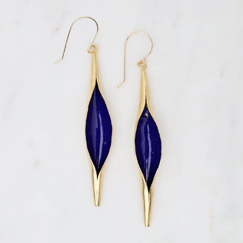 Opening Pod Earrings in Cobalt