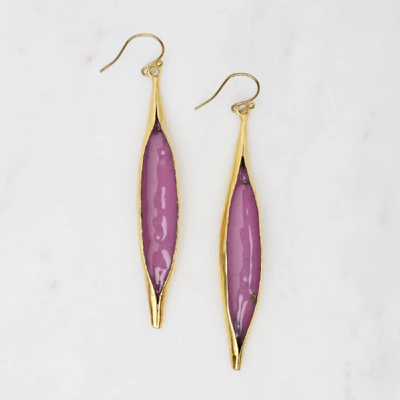 Opening Pod Earrings in Violet