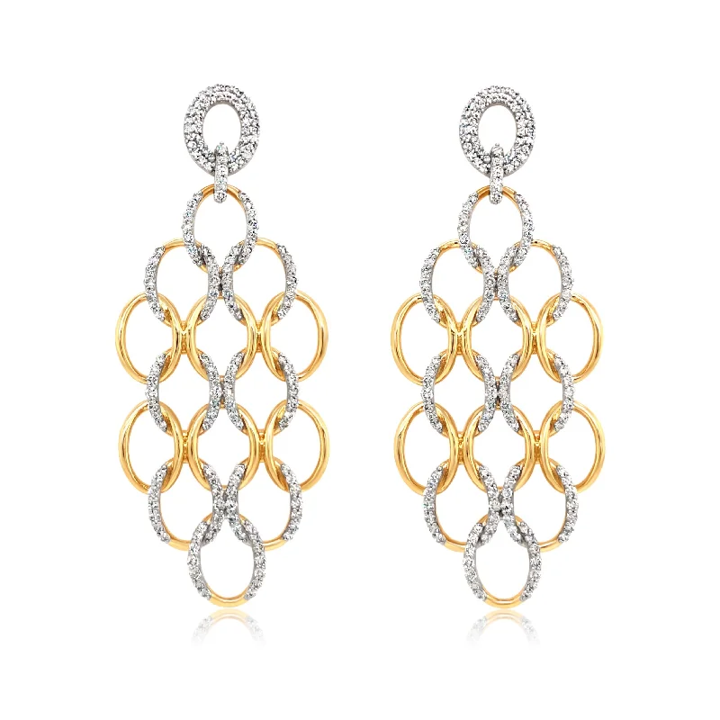 Oversized Interlocked Ovals Diamond Earrings