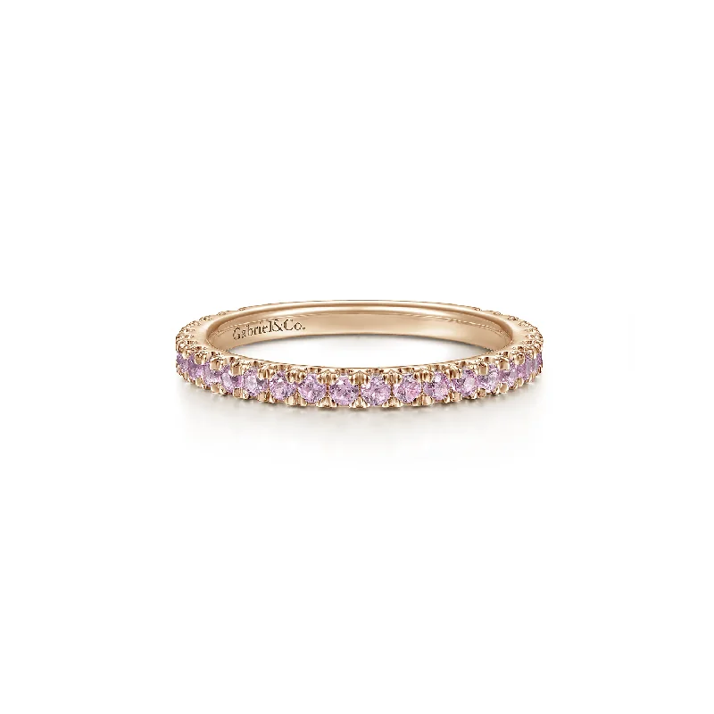 Pink Sapphire Eternity Stack Ring - Gabriel & Co.