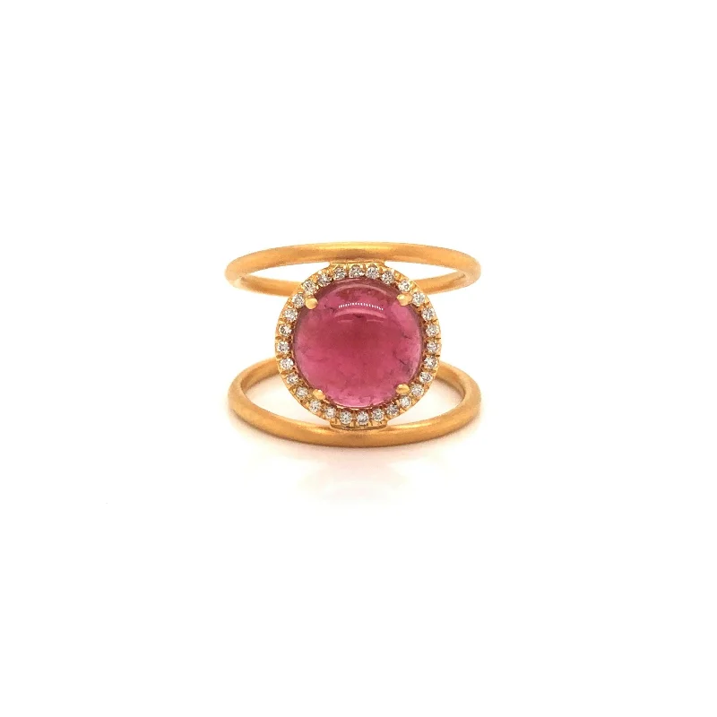 Pink Tourmaline Halo Ring - Marika