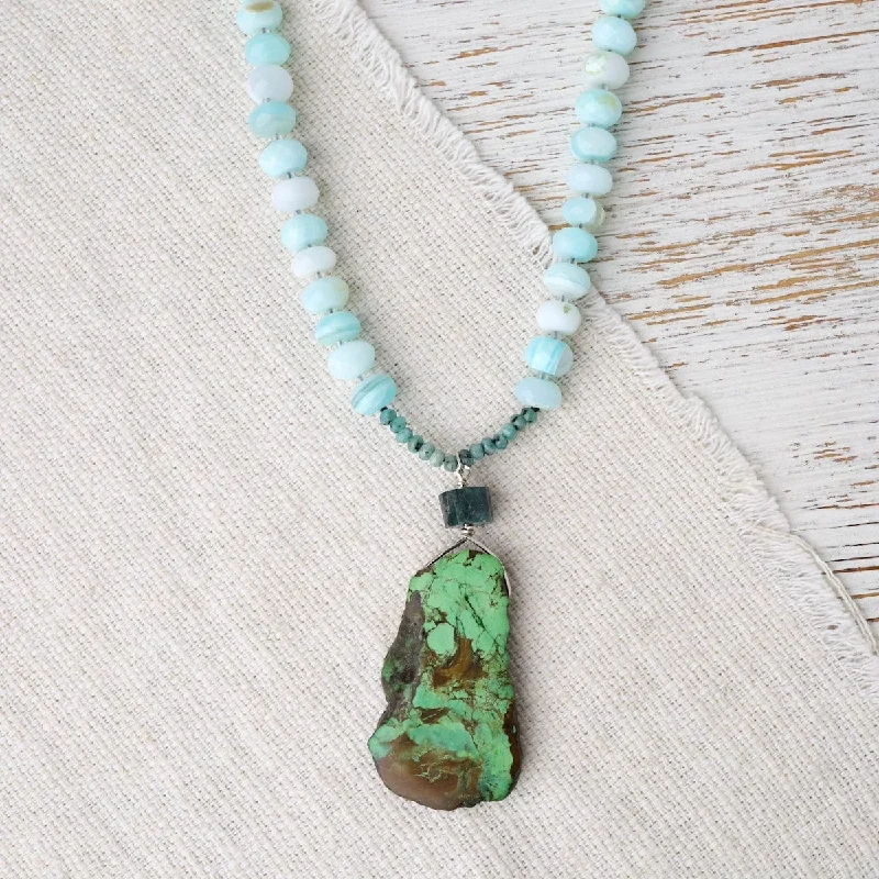 Peruvian Opal with Variscite Nekclace