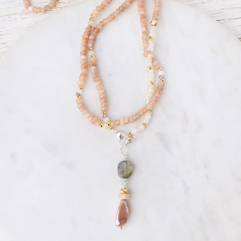 Peach Moonstone Mix Necklace