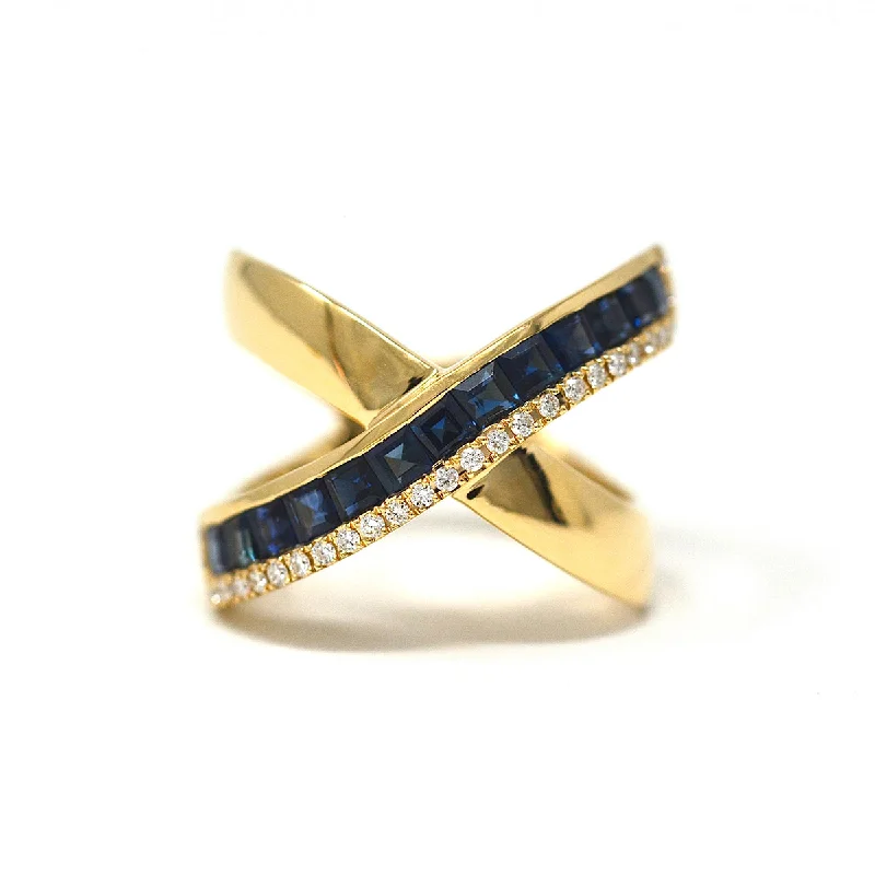 Sapphire Crossover Ring