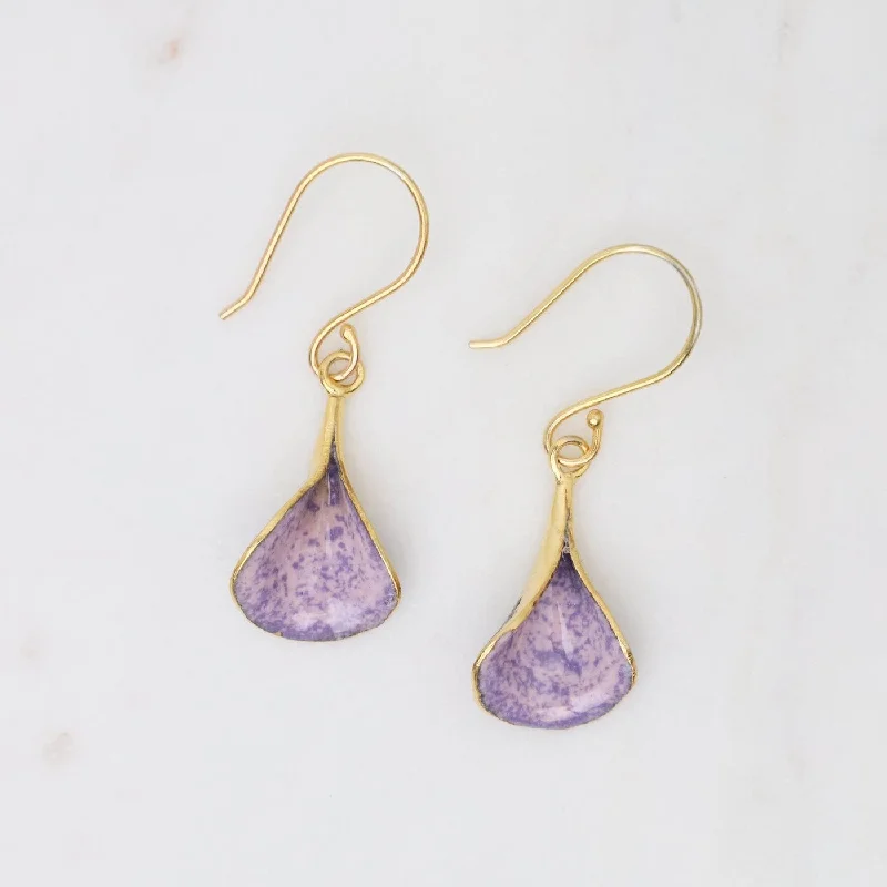 Small Petal Earrings in Violet