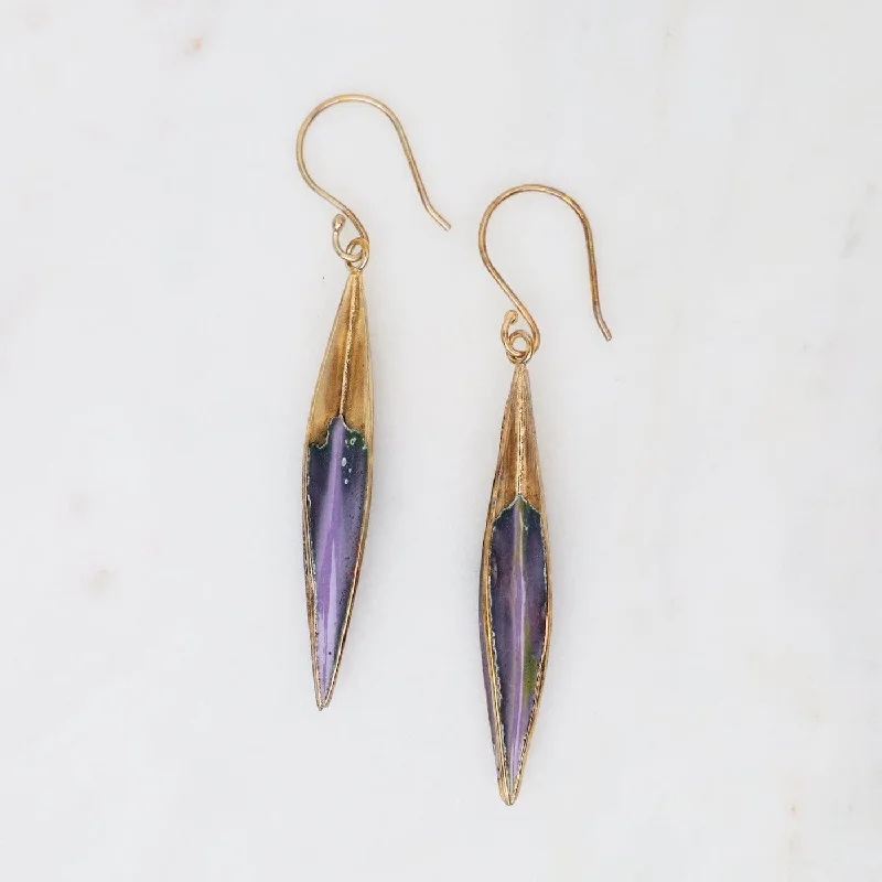 Small Architectural Pod Earrings in Violet