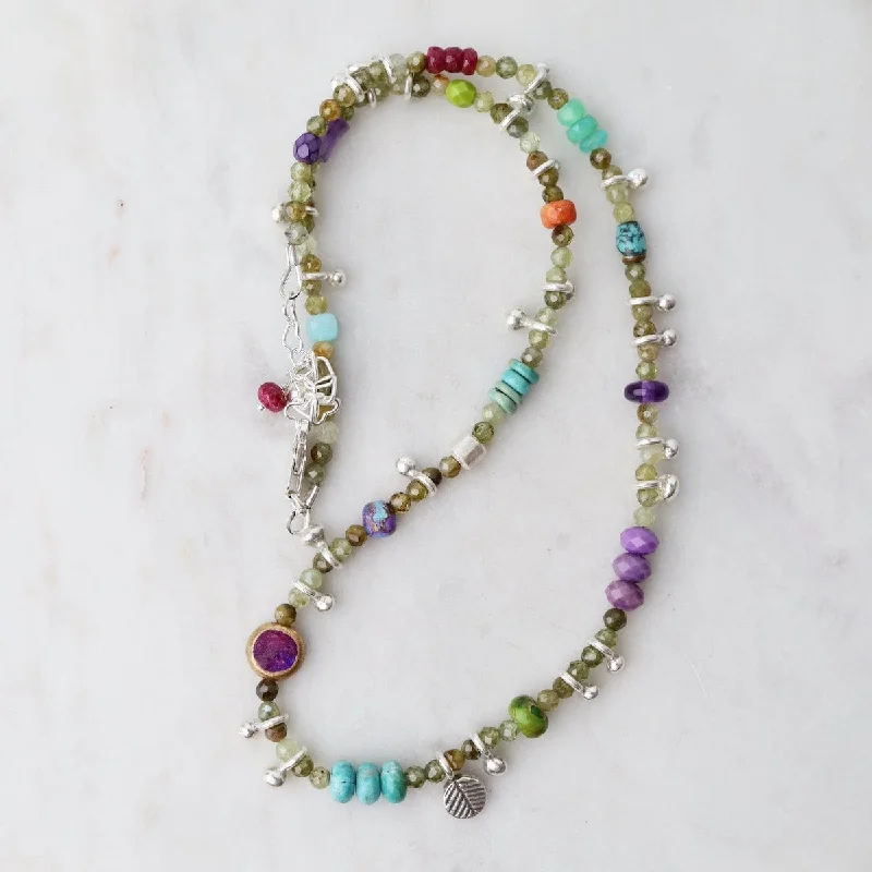 55 & Me Green Garnet Necklace