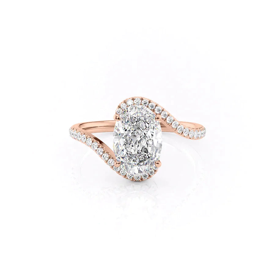 The Pave Skyler Set With A 2 Carat Oval Moissanite