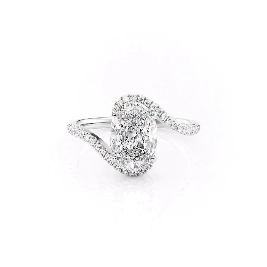 The Pave Skyler Set With A 1 Carat Oval Moissanite