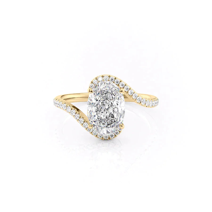 The Pave Skyler Set With A 1.5 Carat Oval Moissanite