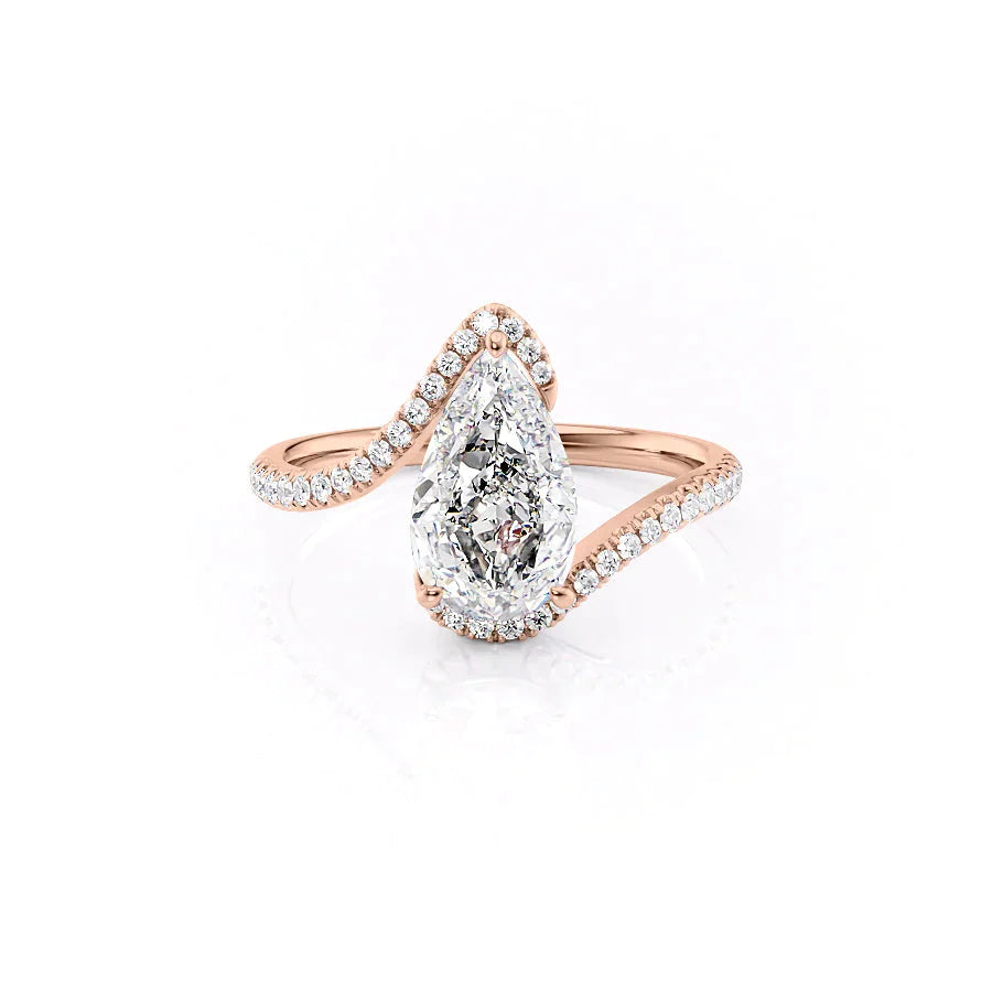 The Pave Skyler Set With A 3 Carat Pear Moissanite