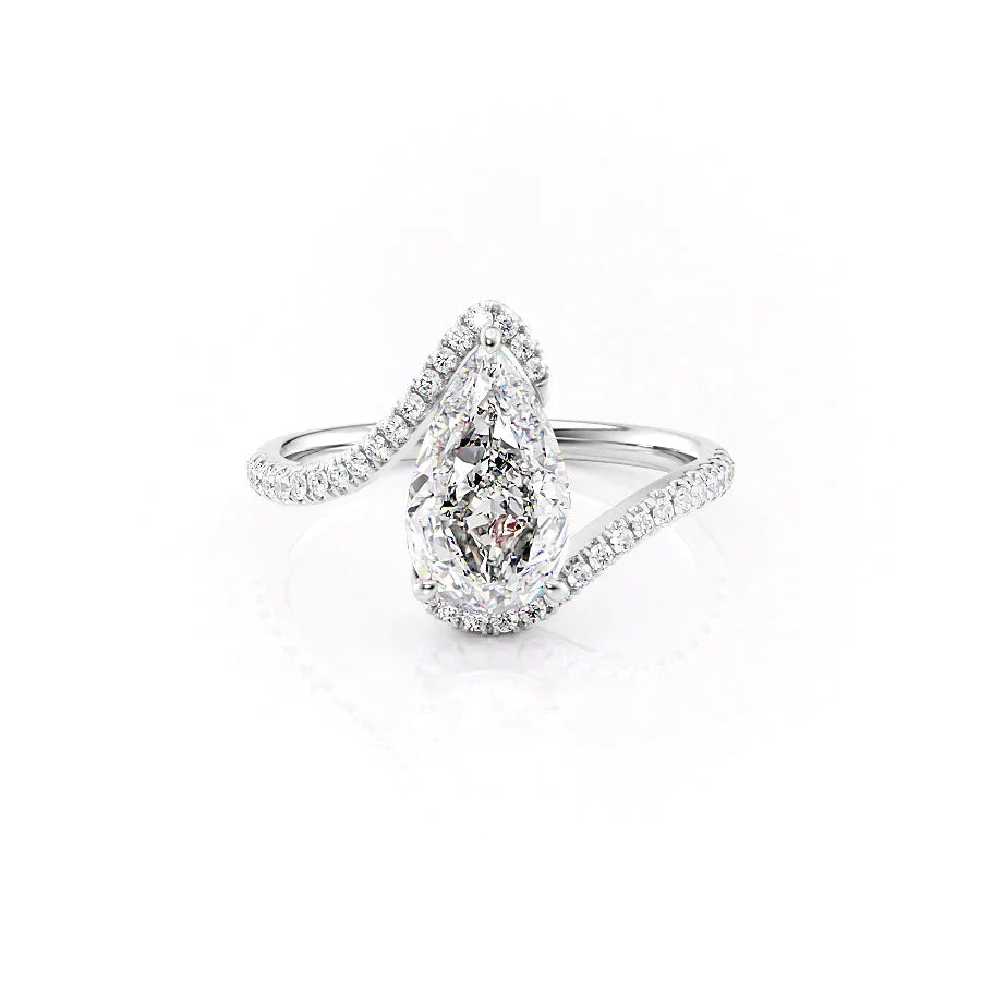 The Pave Skyler Set With A 1.5 Carat Pear Moissanite